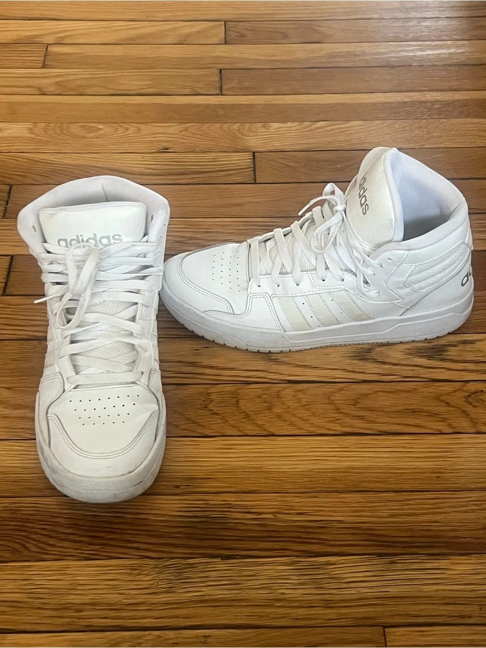 Adidas All-White High-Top Sneakers